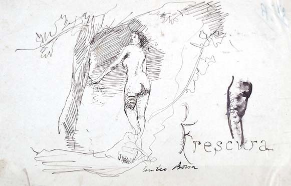Emilio Borsa, a standing nude woman